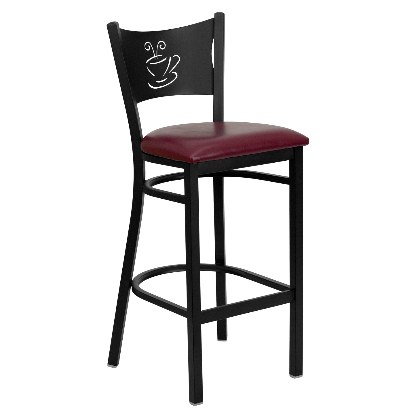 Black Coffee Stool-Burg Seat XU-DG-60114-COF-BAR-BURV-GG