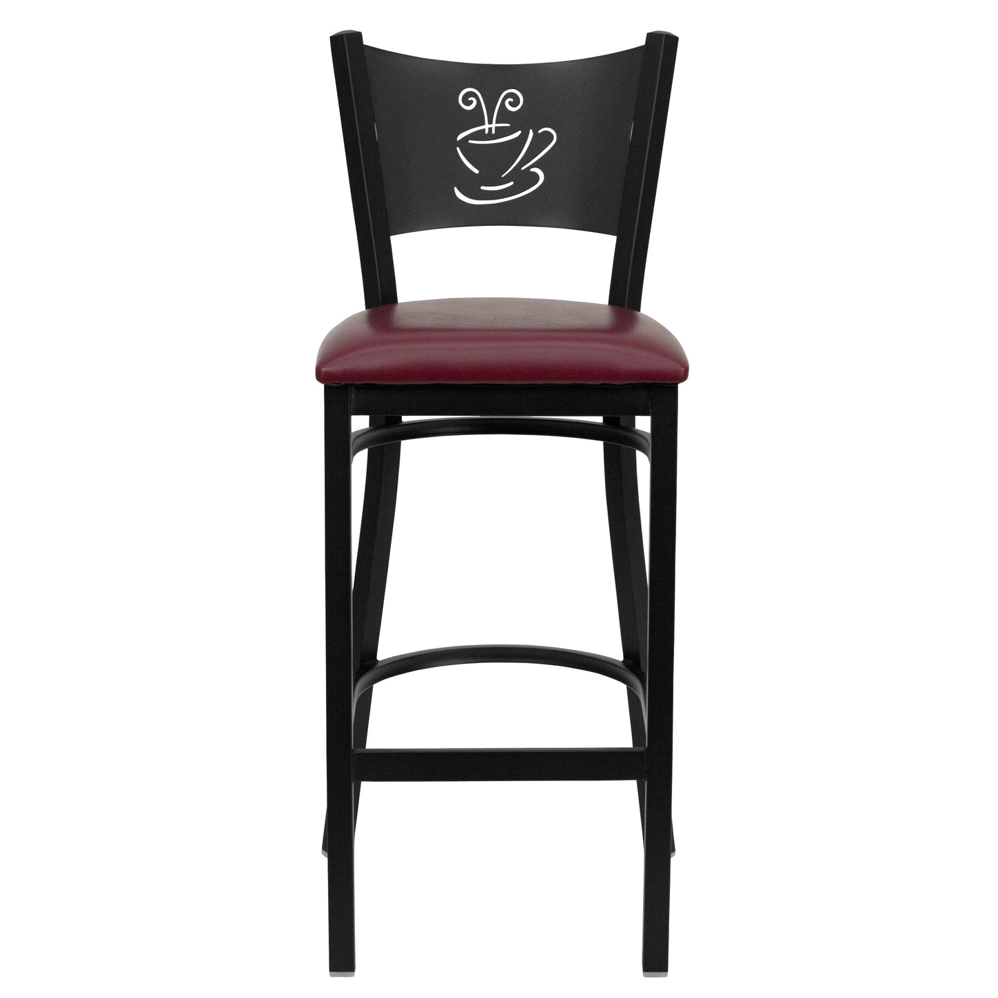 Black Coffee Stool-Burg Seat XU-DG-60114-COF-BAR-BURV-GG