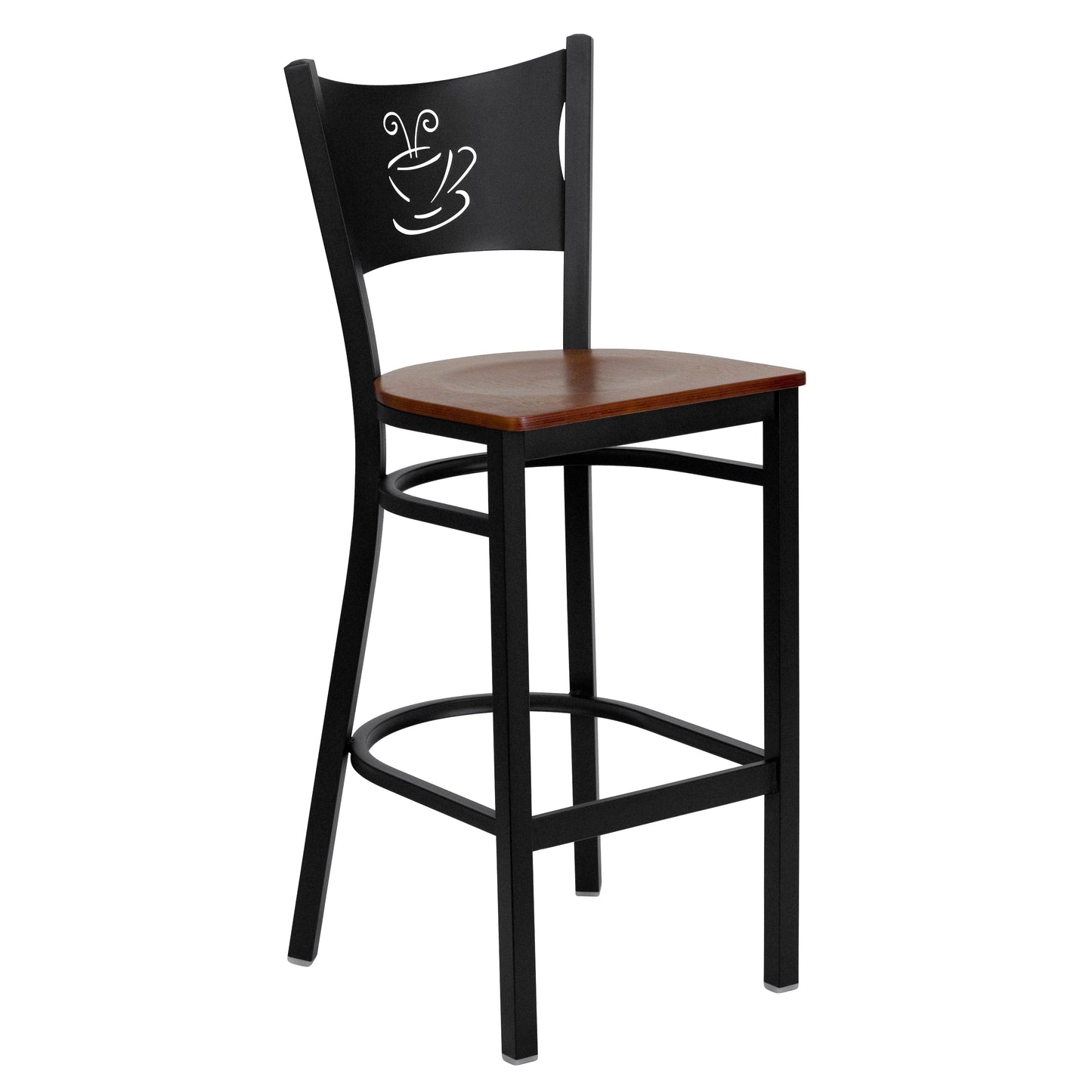 Black Coffee Stool-Cherry Seat XU-DG-60114-COF-BAR-CHYW-GG