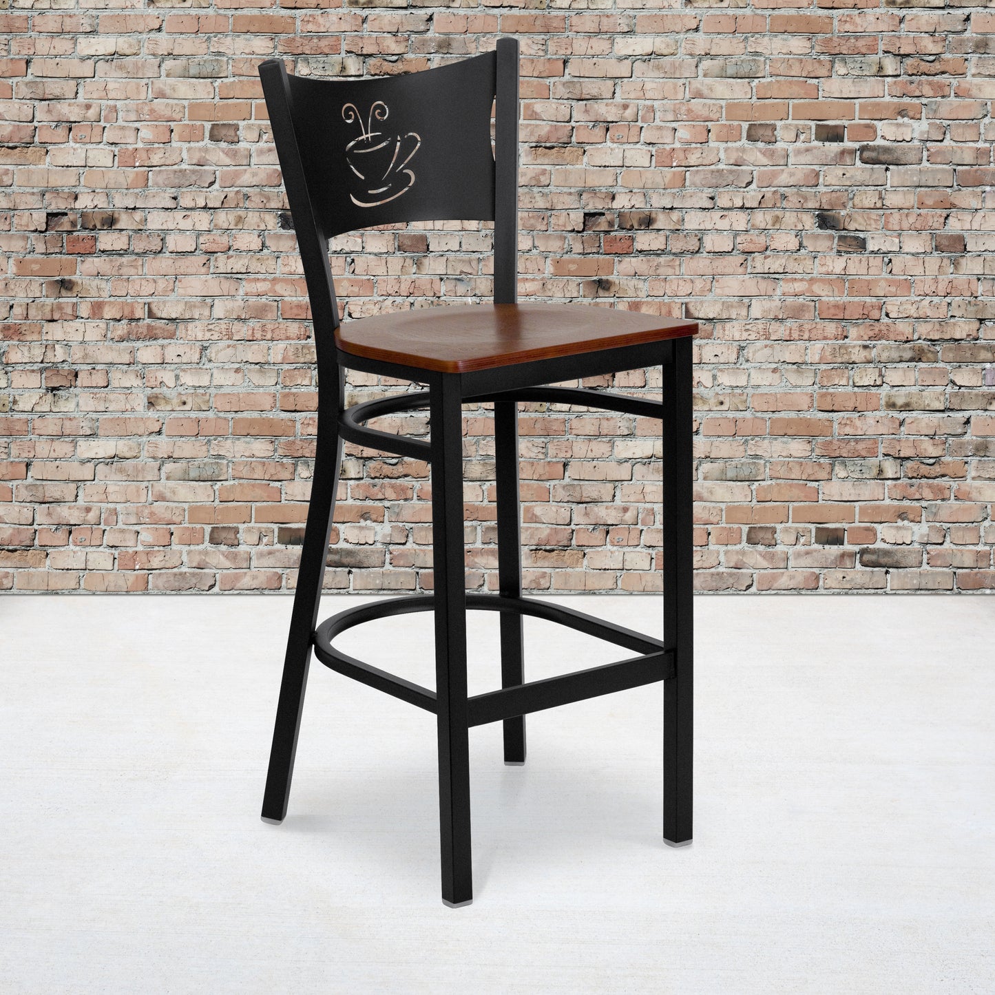 Black Coffee Stool-Cherry Seat XU-DG-60114-COF-BAR-CHYW-GG