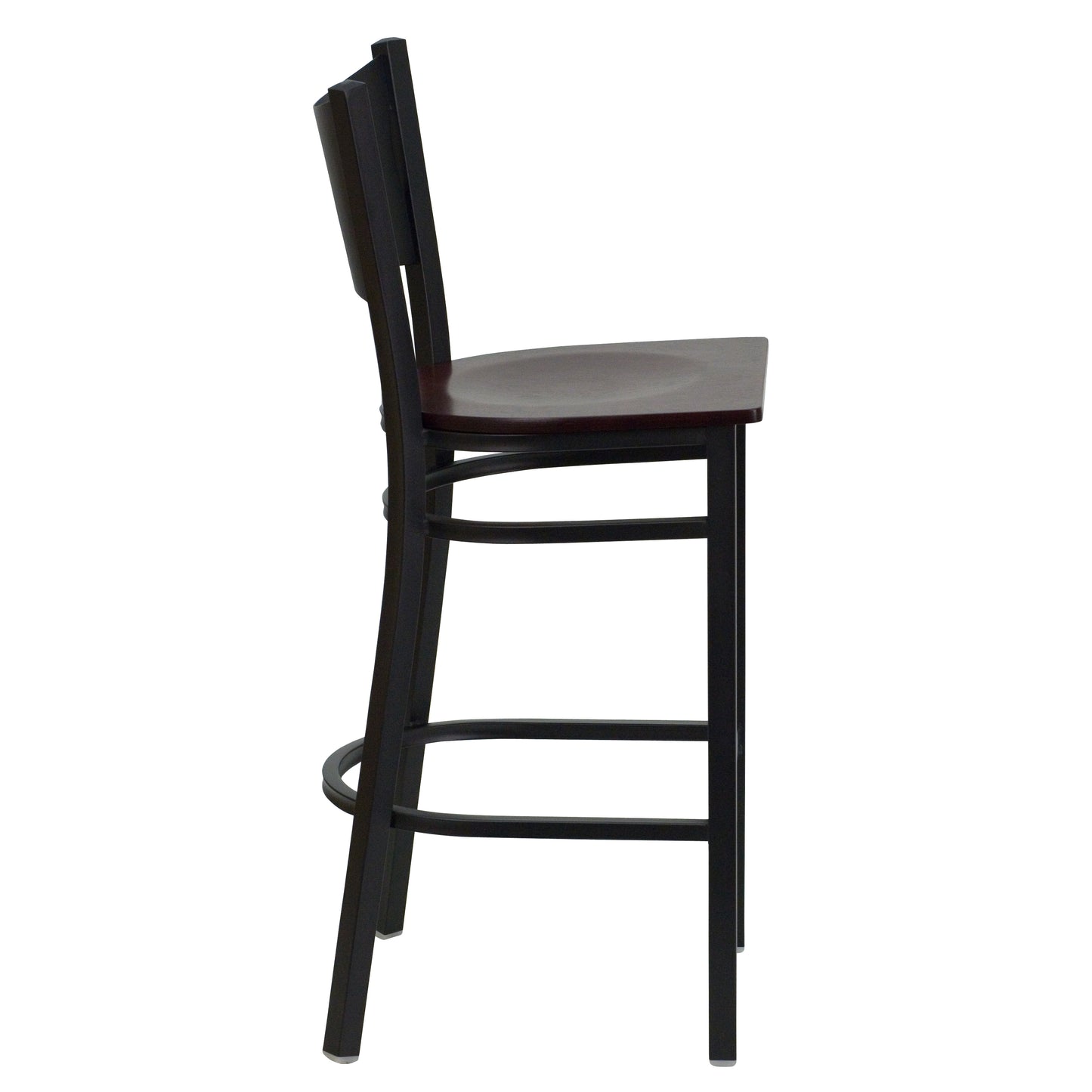 Black Coffee Stool-Mah Seat XU-DG-60114-COF-BAR-MAHW-GG