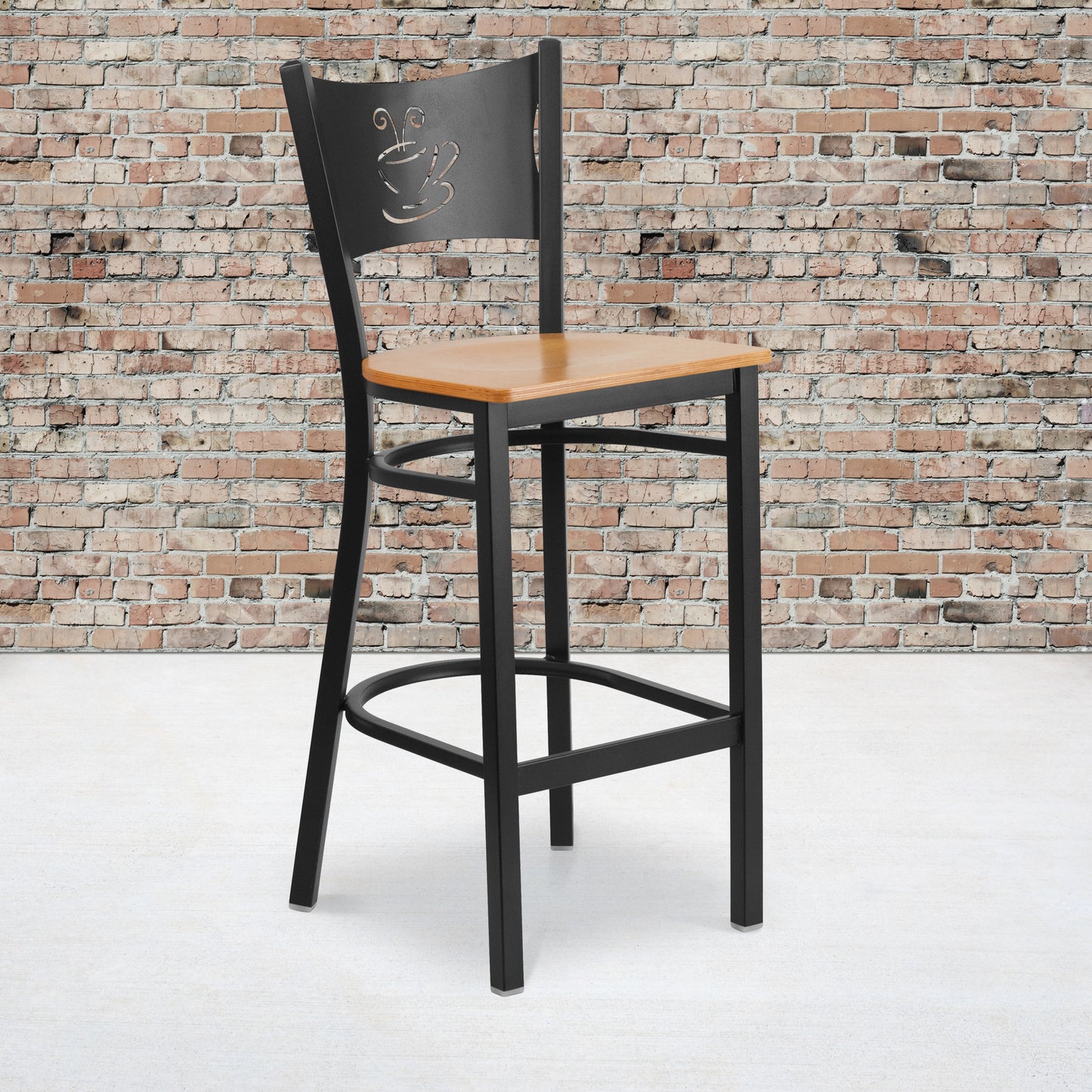 Black Coffee Stool-Nat Seat XU-DG-60114-COF-BAR-NATW-GG