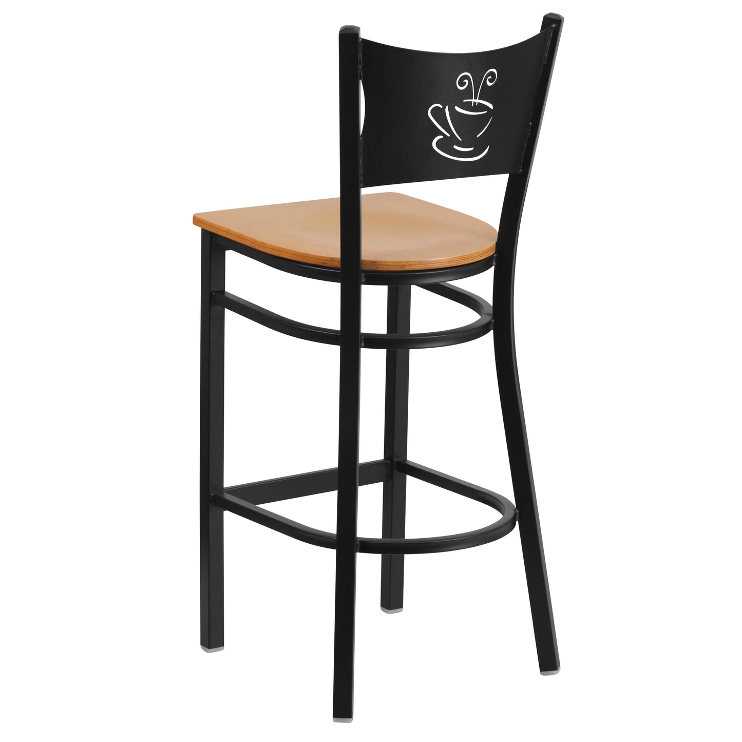 Black Coffee Stool-Nat Seat XU-DG-60114-COF-BAR-NATW-GG