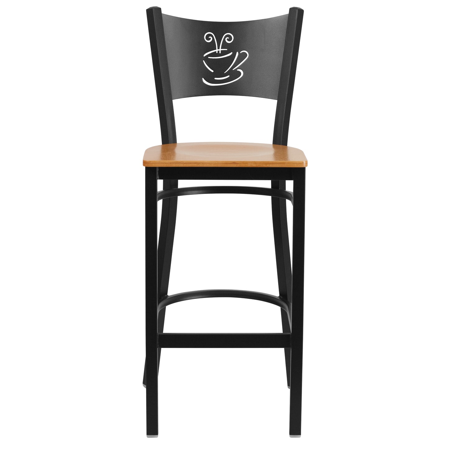 Black Coffee Stool-Nat Seat XU-DG-60114-COF-BAR-NATW-GG