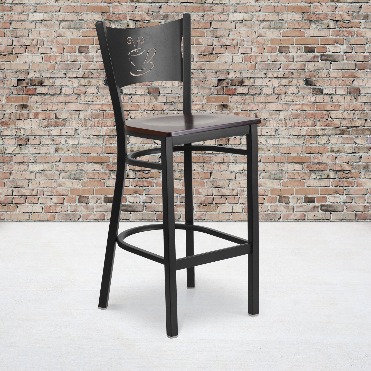 Black Coffee Stool-Wal Seat XU-DG-60114-COF-BAR-WALW-GG