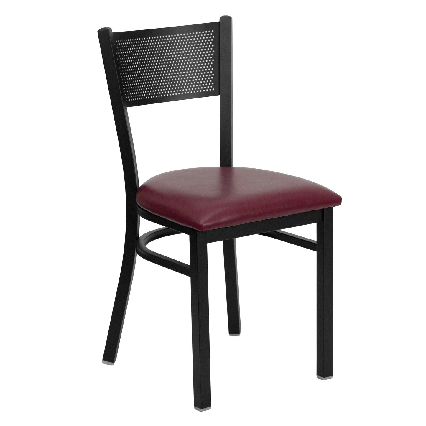 Black Grid Chair-Burg Seat XU-DG-60115-GRD-BURV-GG