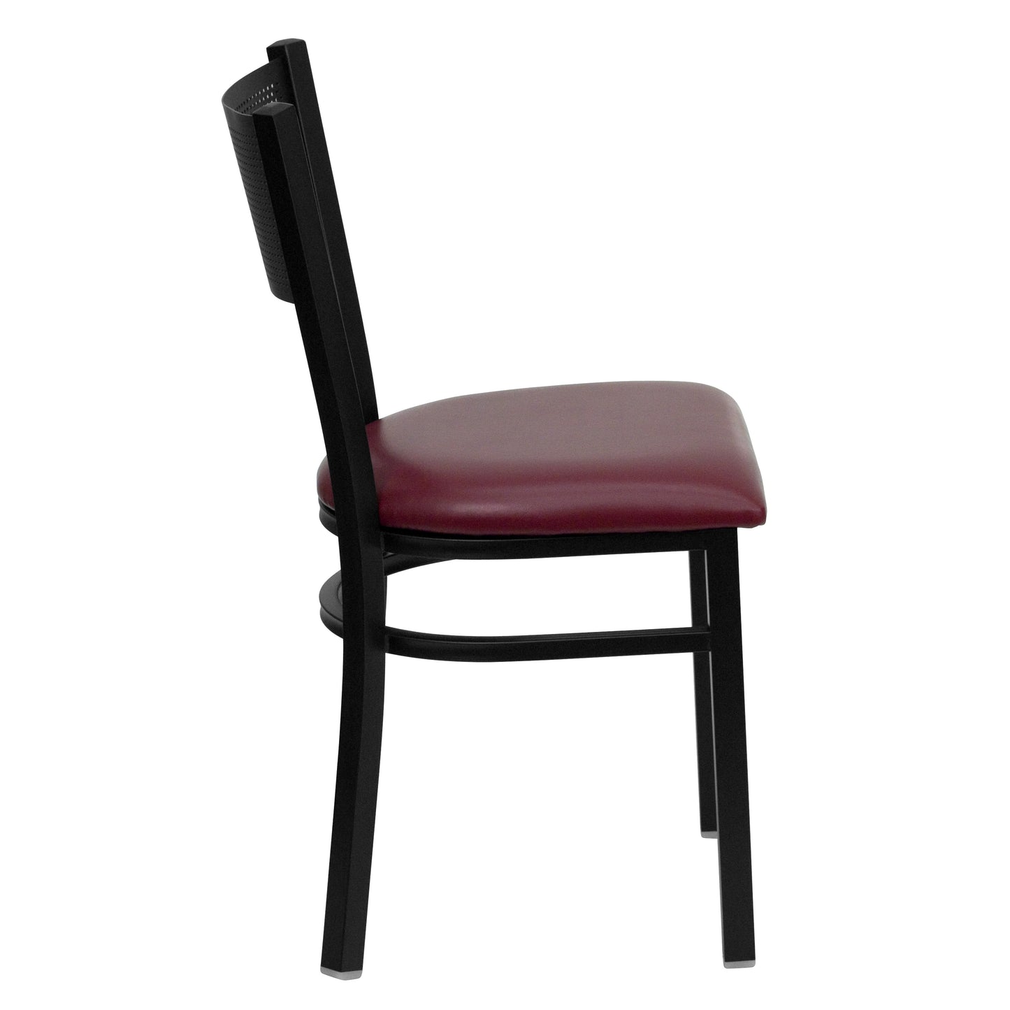 Black Grid Chair-Burg Seat XU-DG-60115-GRD-BURV-GG