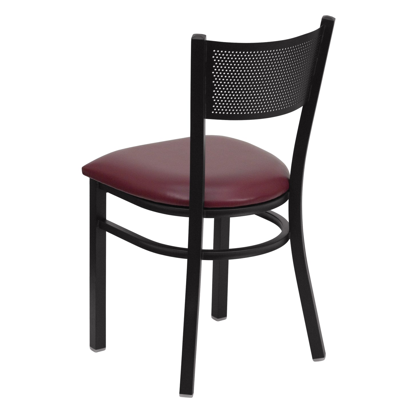 Black Grid Chair-Burg Seat XU-DG-60115-GRD-BURV-GG