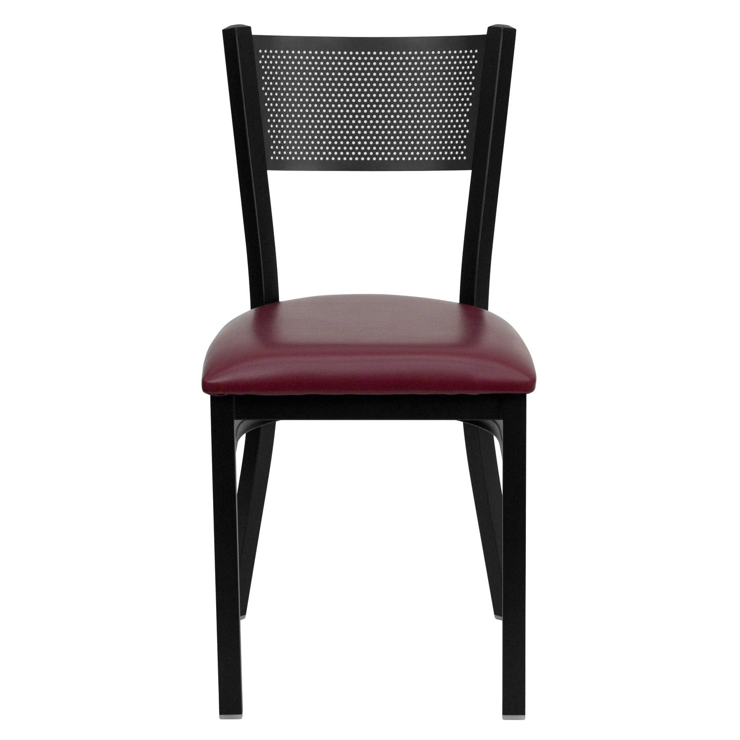 Black Grid Chair-Burg Seat XU-DG-60115-GRD-BURV-GG