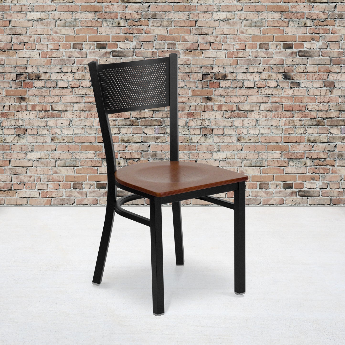 Black Grid Chair-Cherry Seat XU-DG-60115-GRD-CHYW-GG