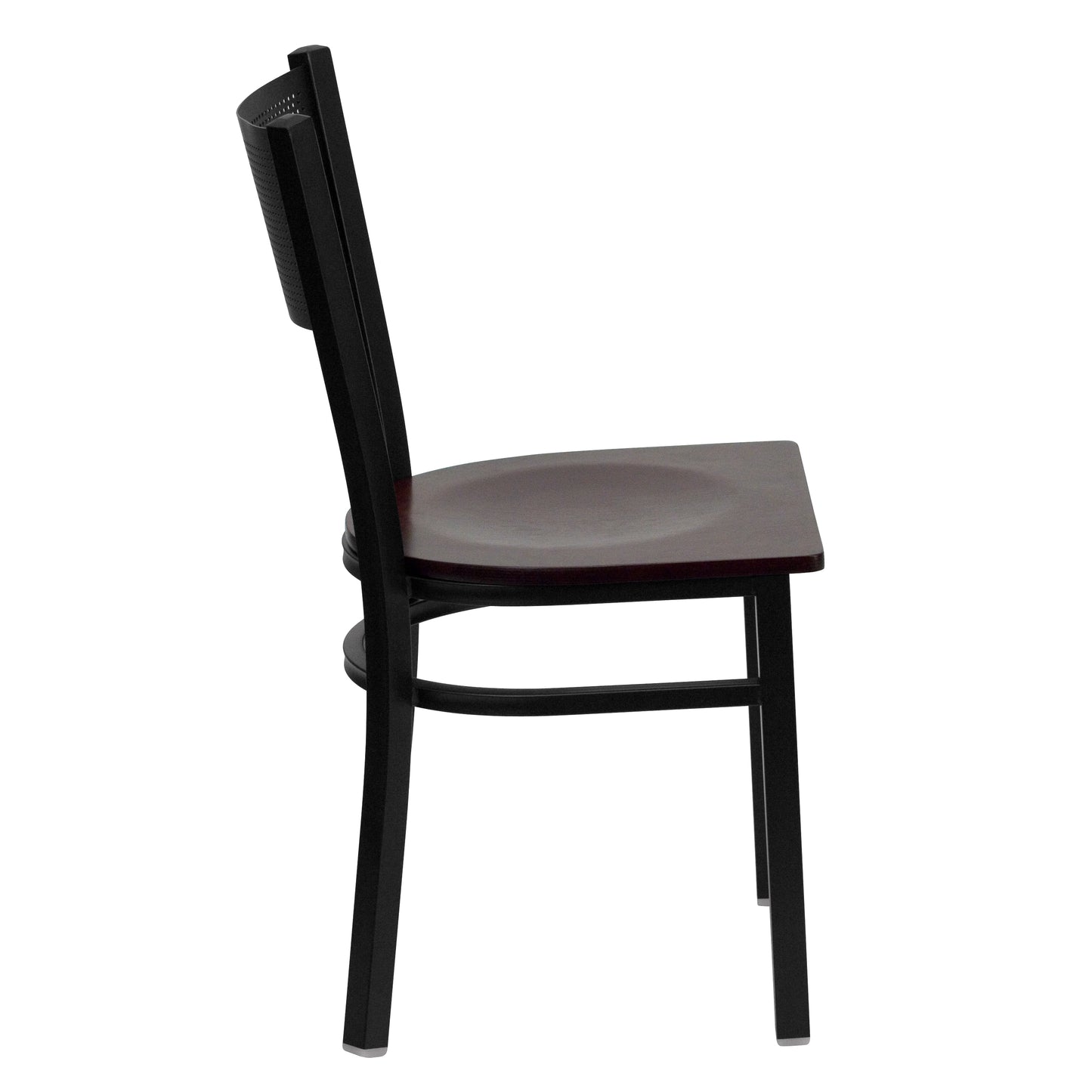 Black Grid Chair-Mah Seat XU-DG-60115-GRD-MAHW-GG