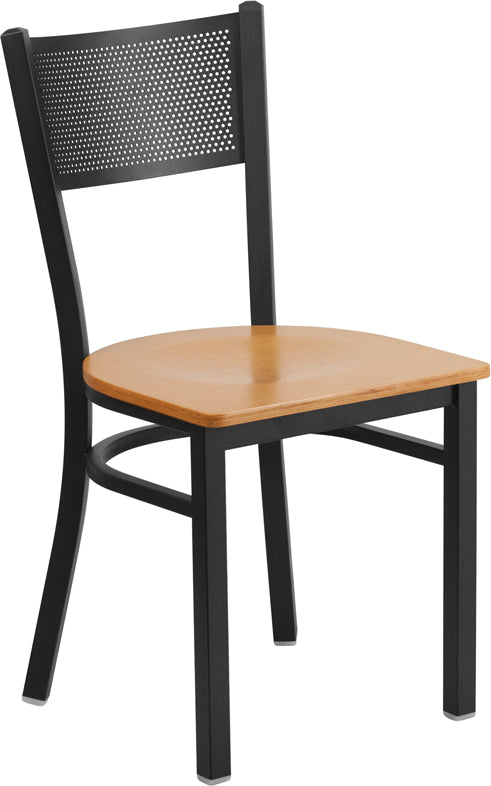 Black Grid Chair-Nat Seat XU-DG-60115-GRD-NATW-GG