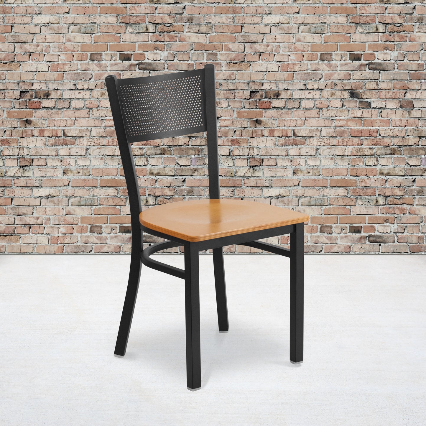 Black Grid Chair-Nat Seat XU-DG-60115-GRD-NATW-GG