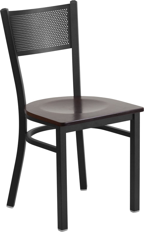 Black Grid Chair-Wal Seat XU-DG-60115-GRD-WALW-GG