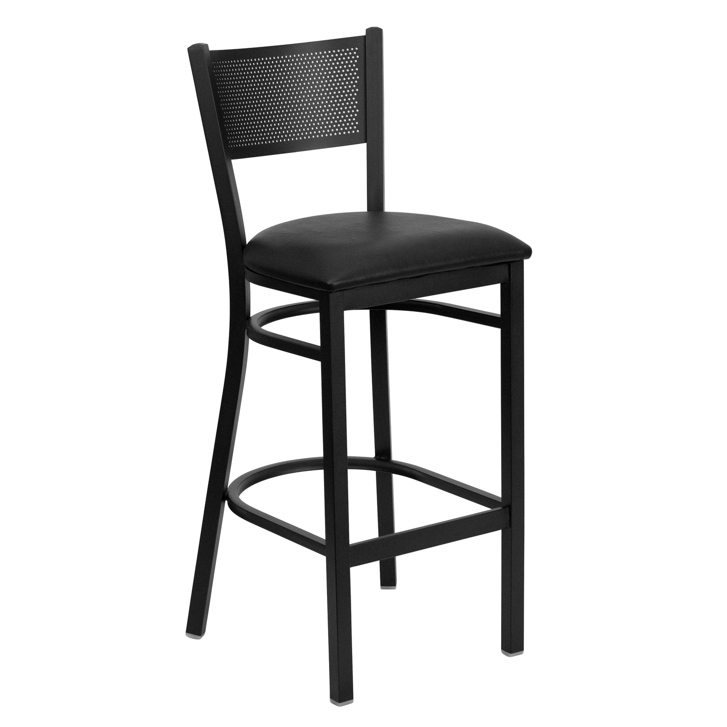 Black Grid Stool-Black Seat XU-DG-60116-GRD-BAR-BLKV-GG