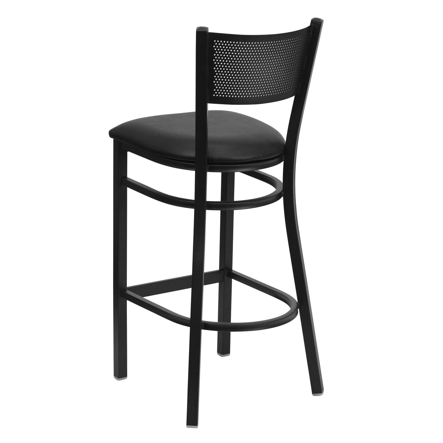 Black Grid Stool-Black Seat XU-DG-60116-GRD-BAR-BLKV-GG