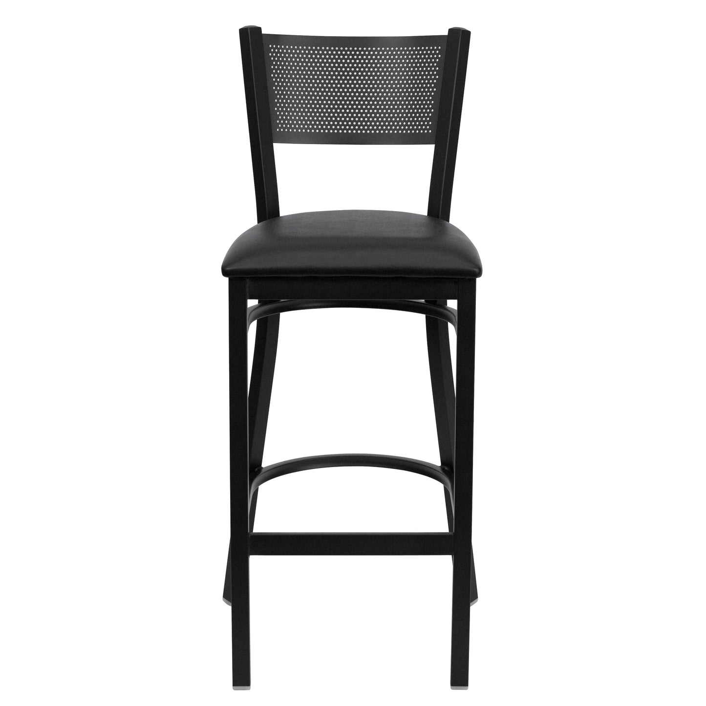 Black Grid Stool-Black Seat XU-DG-60116-GRD-BAR-BLKV-GG