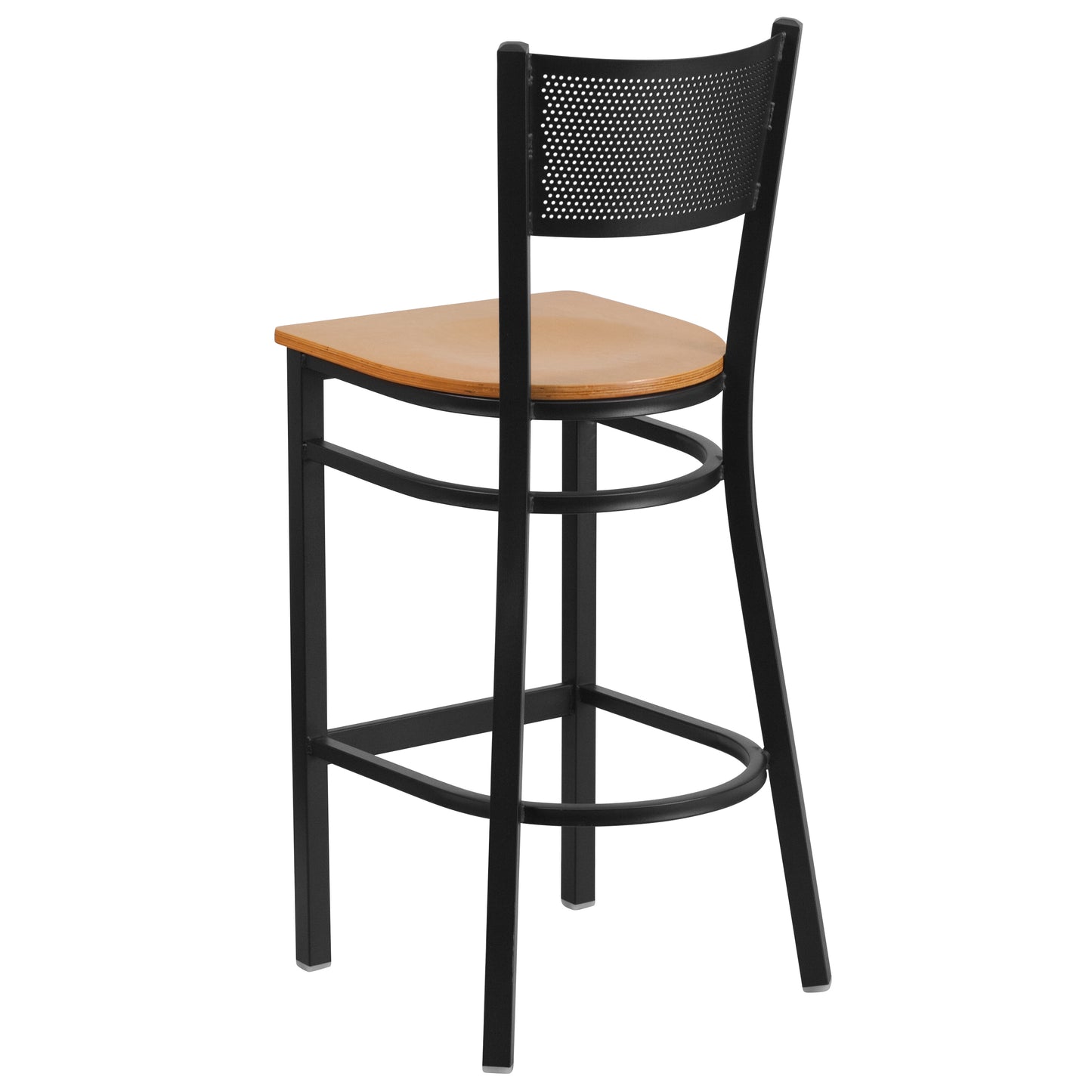 Black Grid Stool-Nat Seat XU-DG-60116-GRD-BAR-NATW-GG