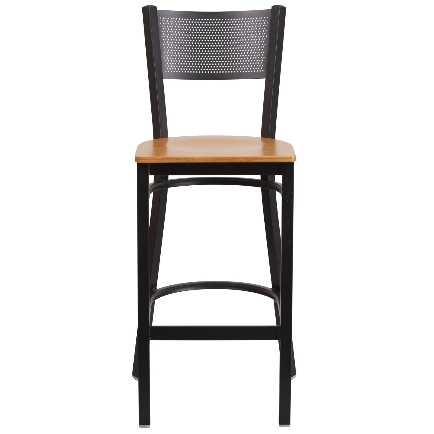 Black Grid Stool-Nat Seat XU-DG-60116-GRD-BAR-NATW-GG