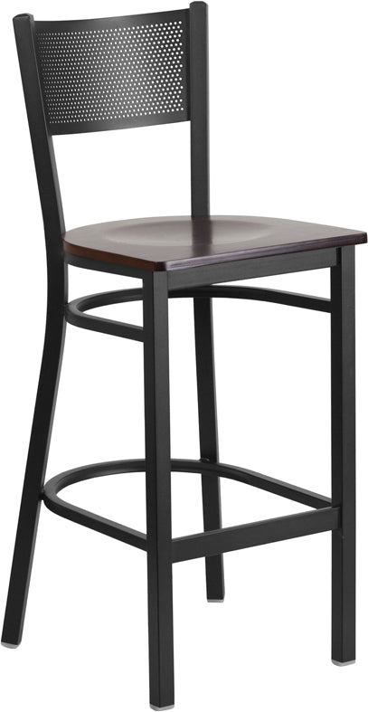 Black Grid Stool-Wal Seat XU-DG-60116-GRD-BAR-WALW-GG