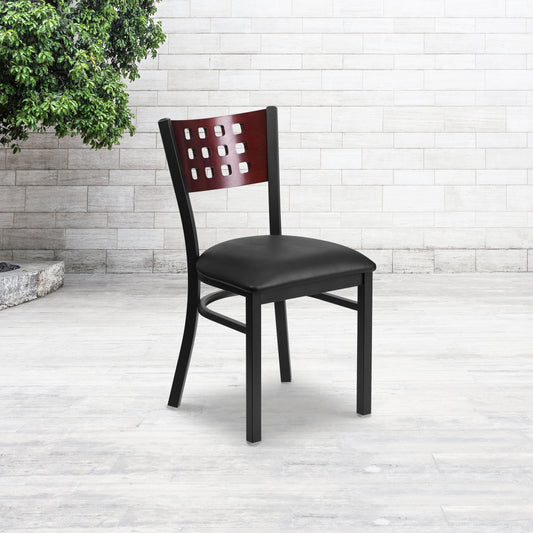 Black Cutout Chair-Black Seat XU-DG-60117-MAH-BLKV-GG