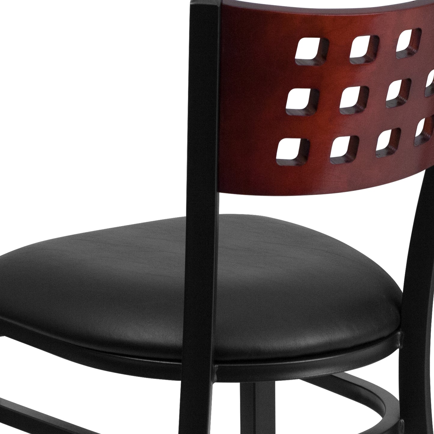 Black Cutout Chair-Black Seat XU-DG-60117-MAH-BLKV-GG