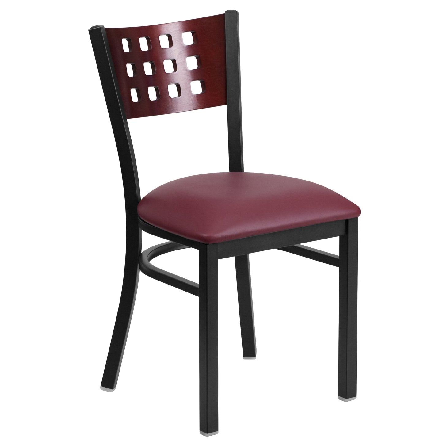 Black Cutout Chair-Burg Seat XU-DG-60117-MAH-BURV-GG