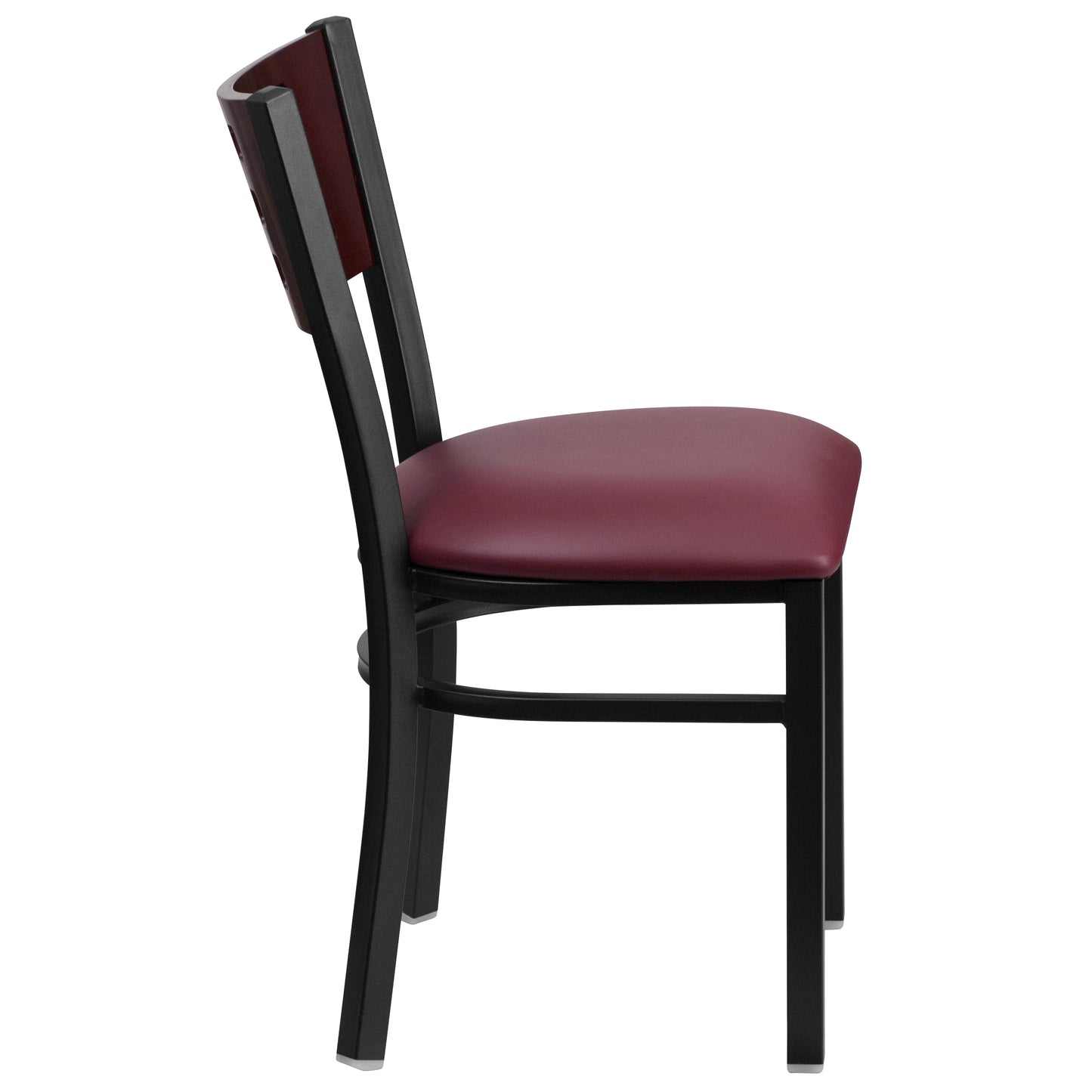 Black Cutout Chair-Burg Seat XU-DG-60117-MAH-BURV-GG