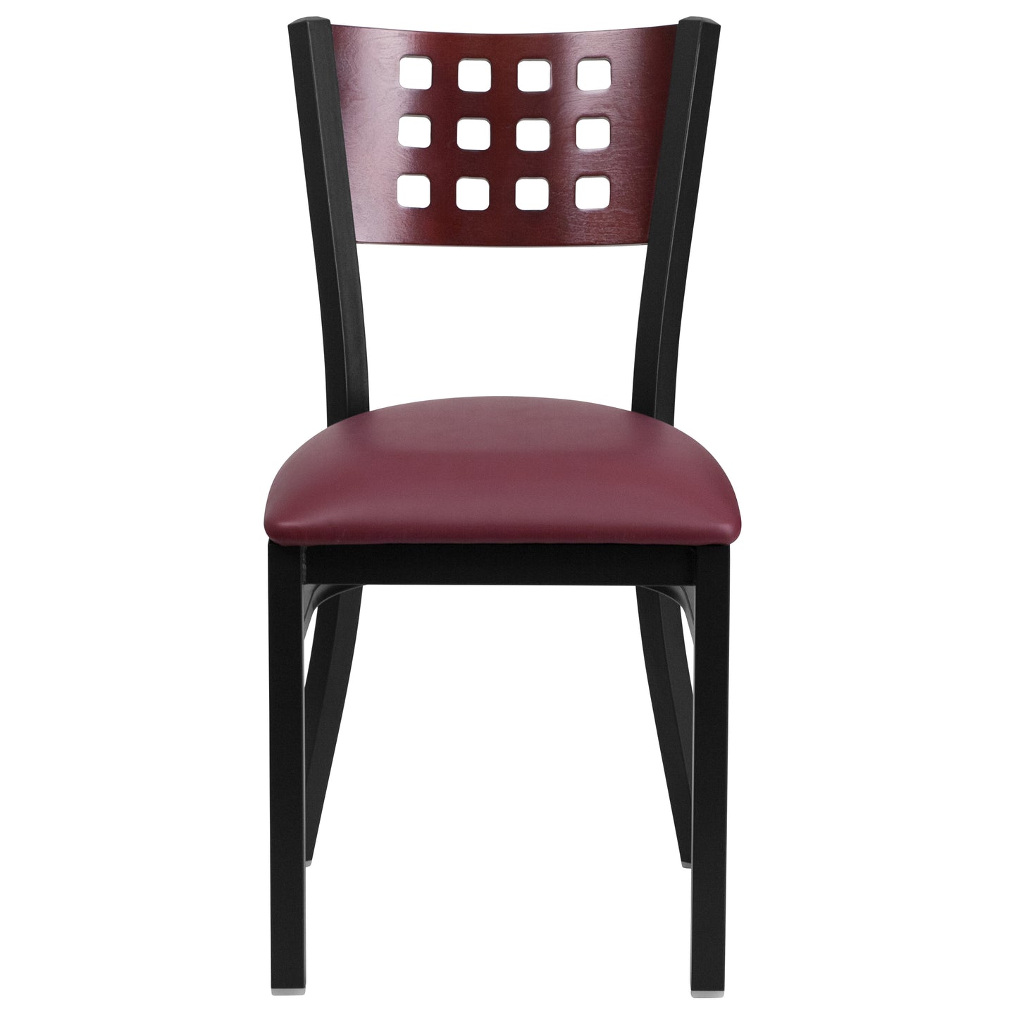 Black Cutout Chair-Burg Seat XU-DG-60117-MAH-BURV-GG