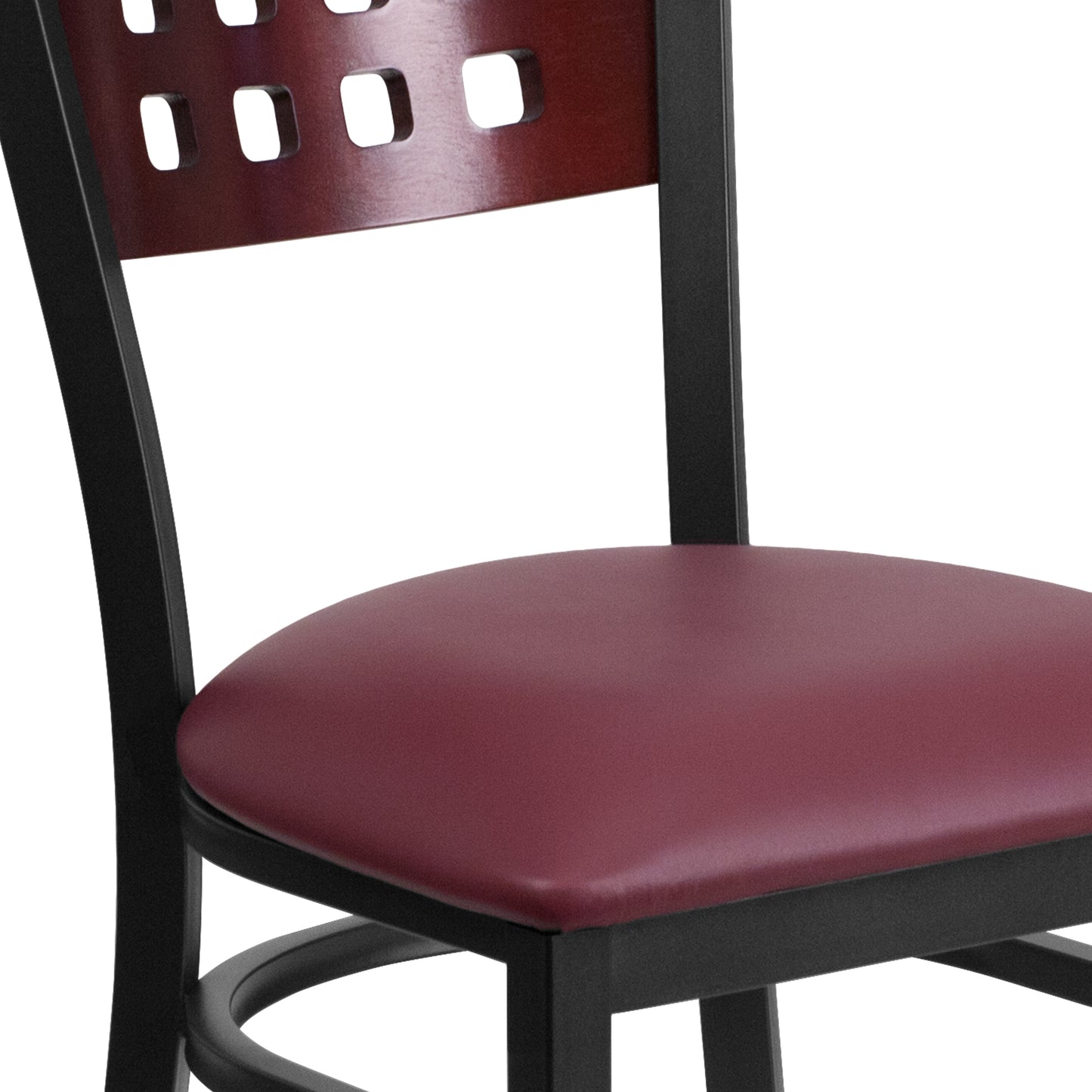 Black Cutout Chair-Burg Seat XU-DG-60117-MAH-BURV-GG