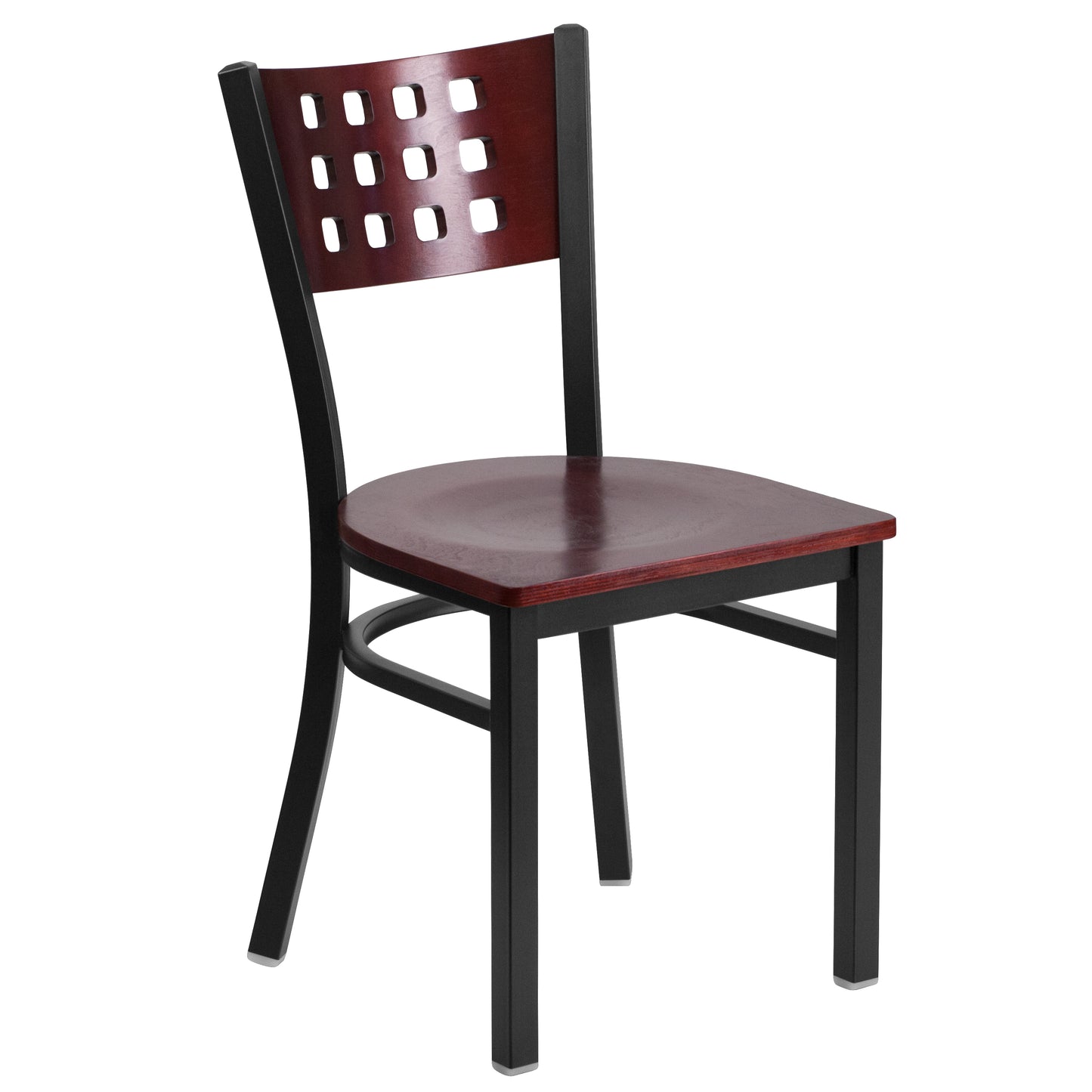 Black Cutout Chair-Mah Seat XU-DG-60117-MAH-MTL-GG