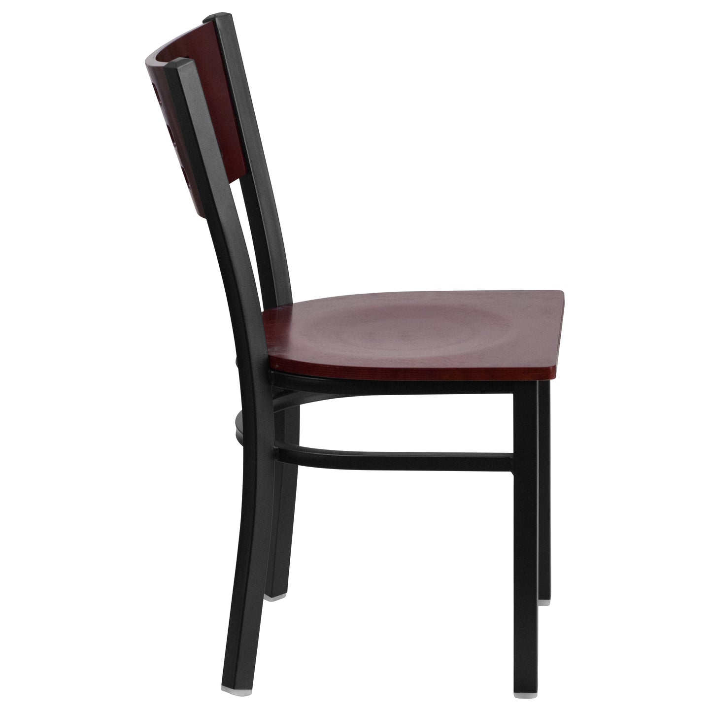 Black Cutout Chair-Mah Seat XU-DG-60117-MAH-MTL-GG