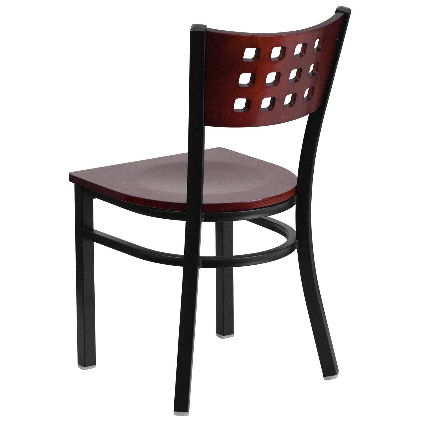 Black Cutout Chair-Mah Seat XU-DG-60117-MAH-MTL-GG