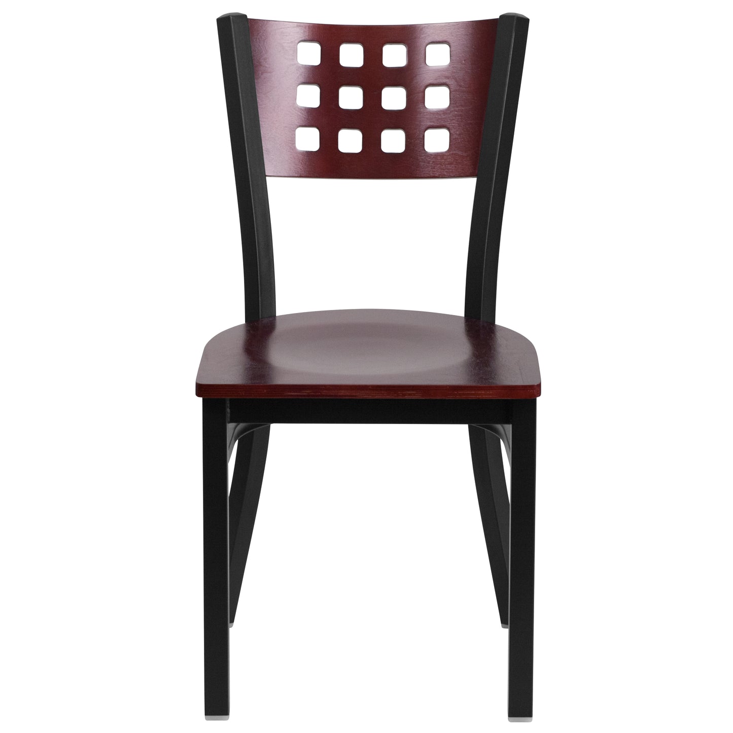 Black Cutout Chair-Mah Seat XU-DG-60117-MAH-MTL-GG