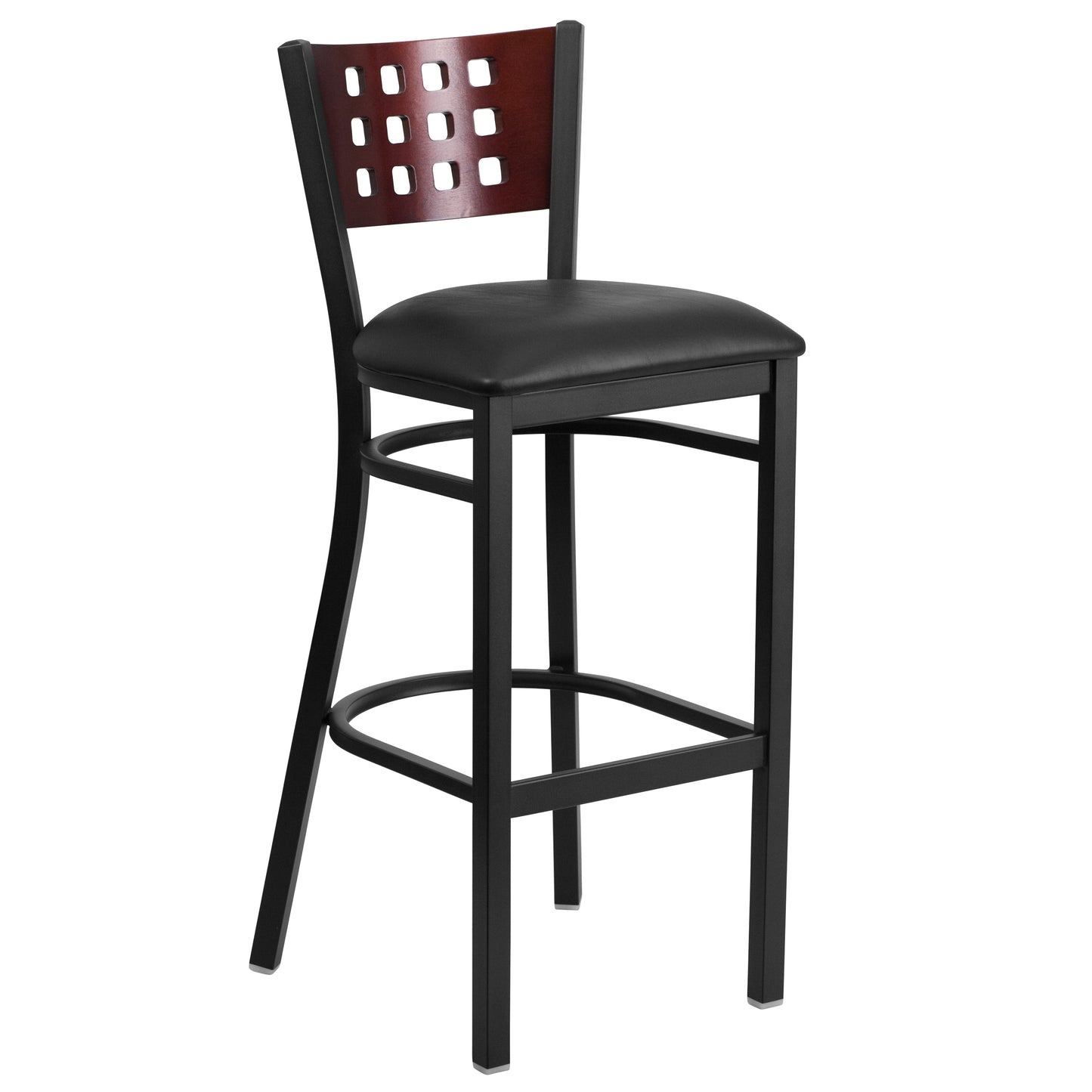 Black Cutout Stool-Black Seat XU-DG-60118-MAH-BAR-BLKV-GG