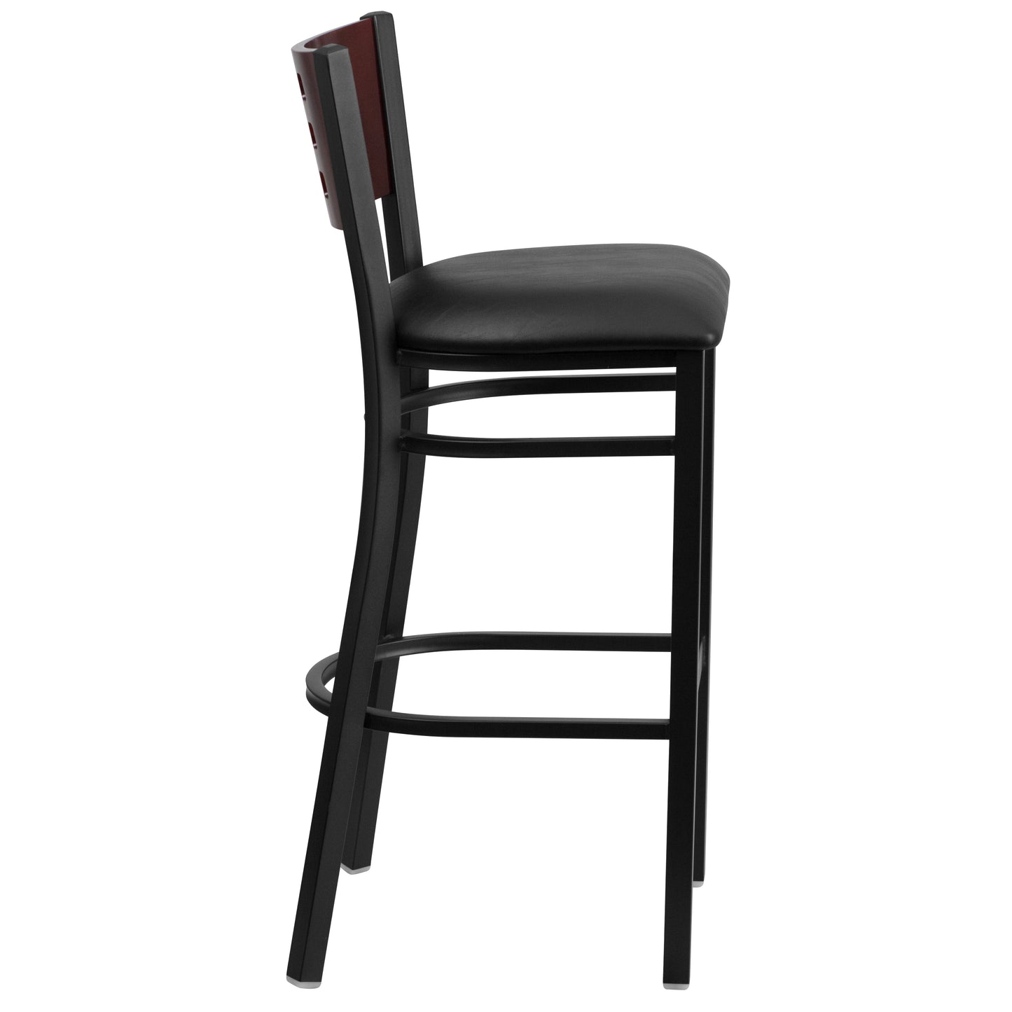 Black Cutout Stool-Black Seat XU-DG-60118-MAH-BAR-BLKV-GG