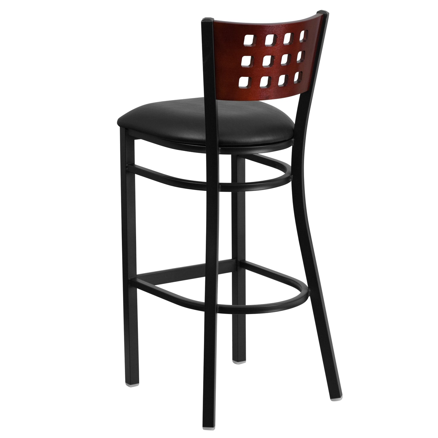 Black Cutout Stool-Black Seat XU-DG-60118-MAH-BAR-BLKV-GG