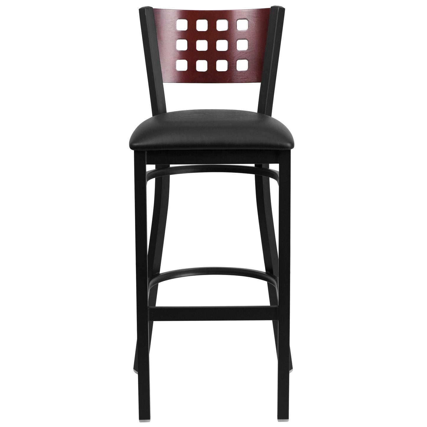 Black Cutout Stool-Black Seat XU-DG-60118-MAH-BAR-BLKV-GG