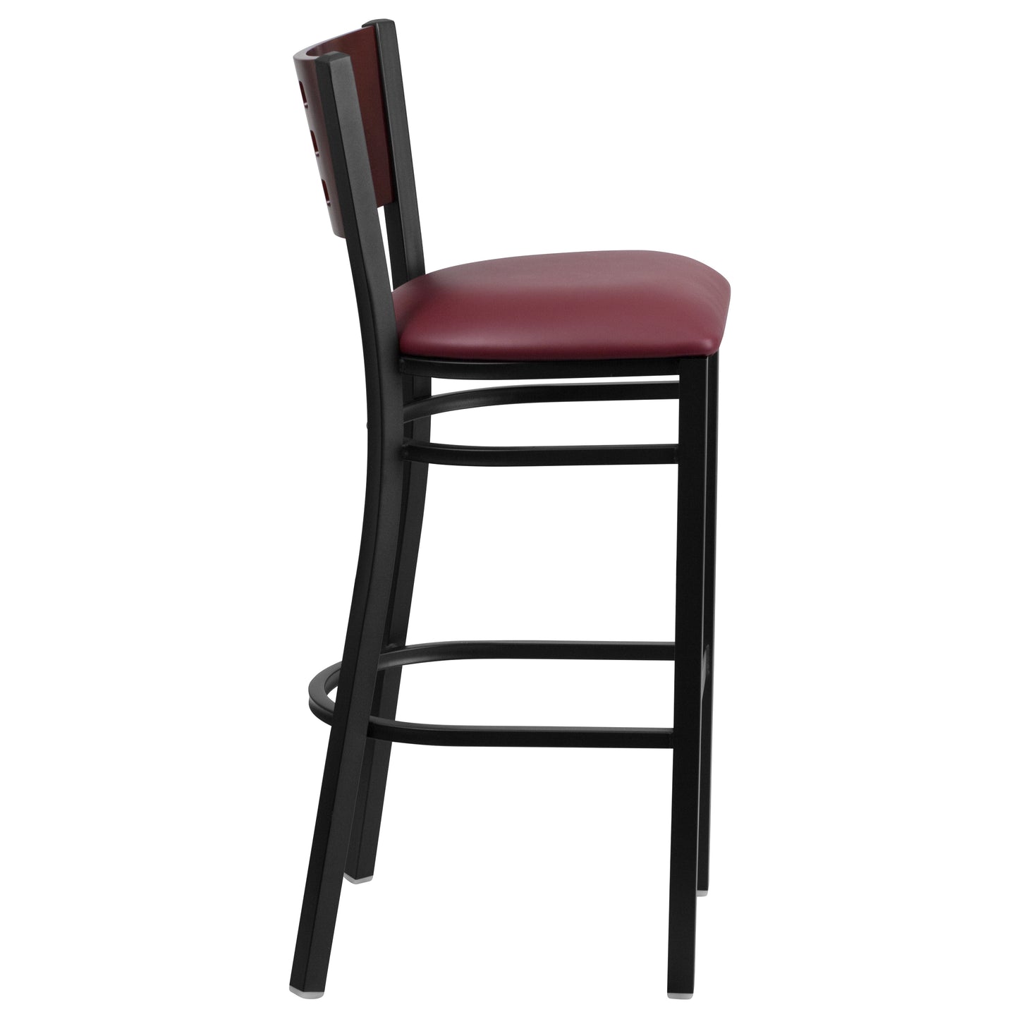 Black Cutout Stool-Burg Seat XU-DG-60118-MAH-BAR-BURV-GG