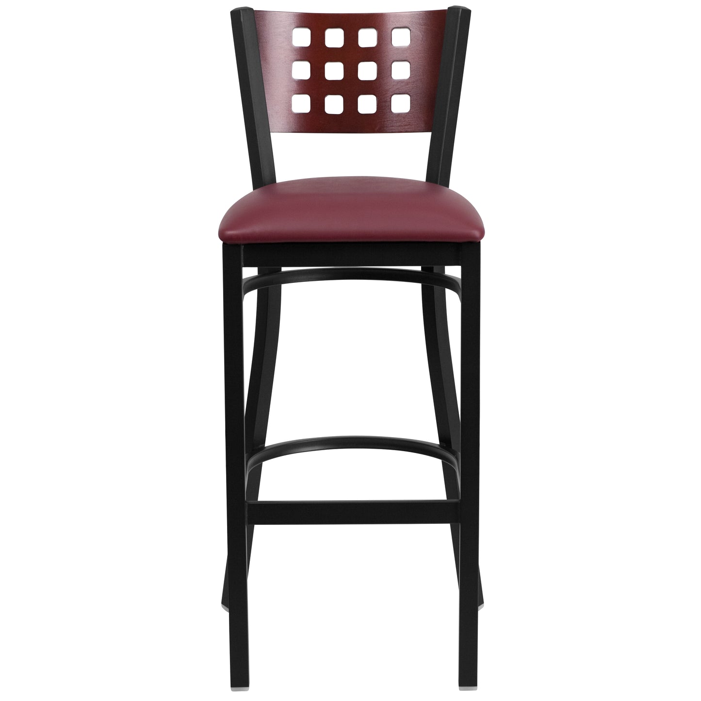 Black Cutout Stool-Burg Seat XU-DG-60118-MAH-BAR-BURV-GG