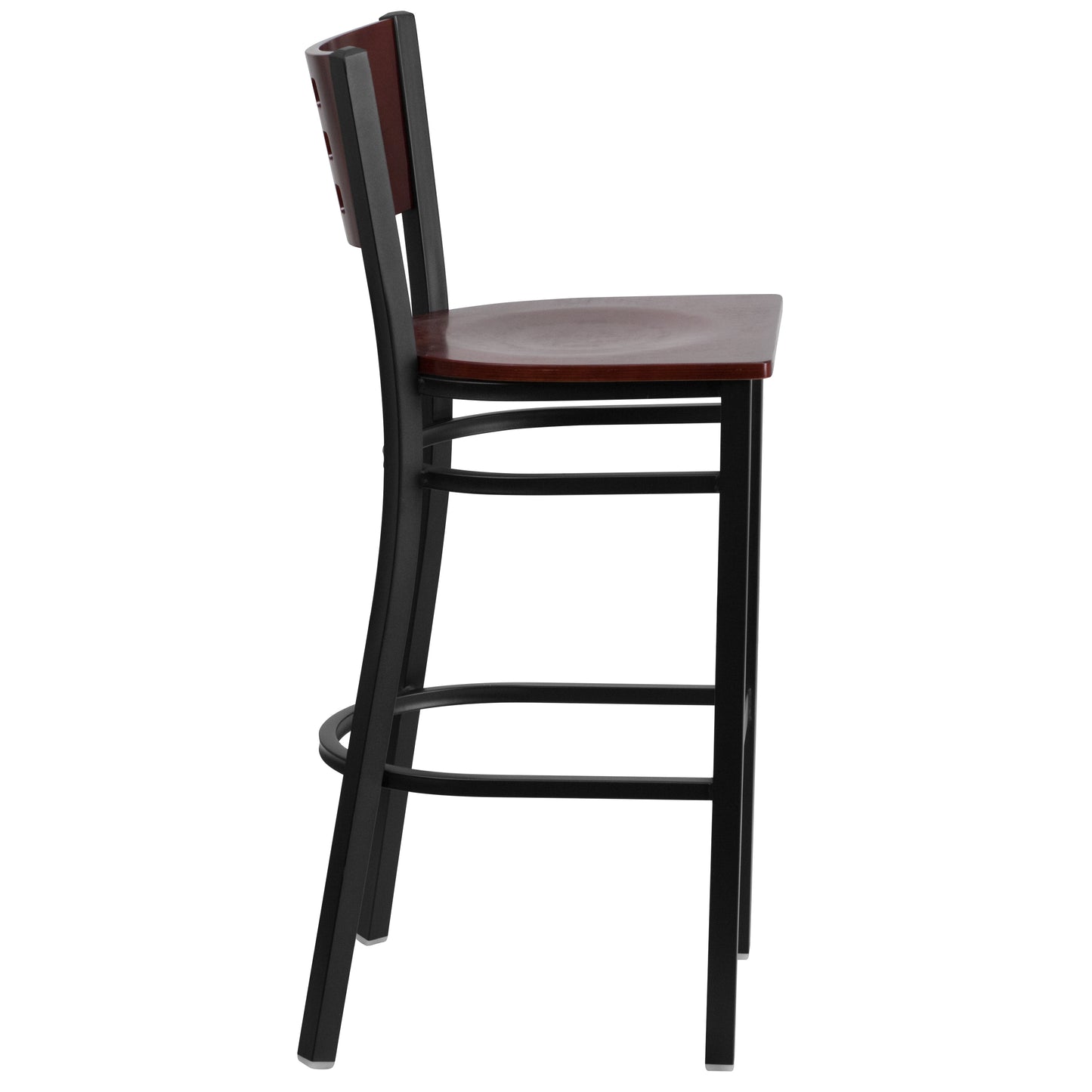 Black Cutout Stool-Mah Seat XU-DG-60118-MAH-BAR-MTL-GG