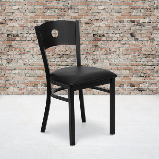 Black Circle Chair-Black Seat XU-DG-60119-CIR-BLKV-GG