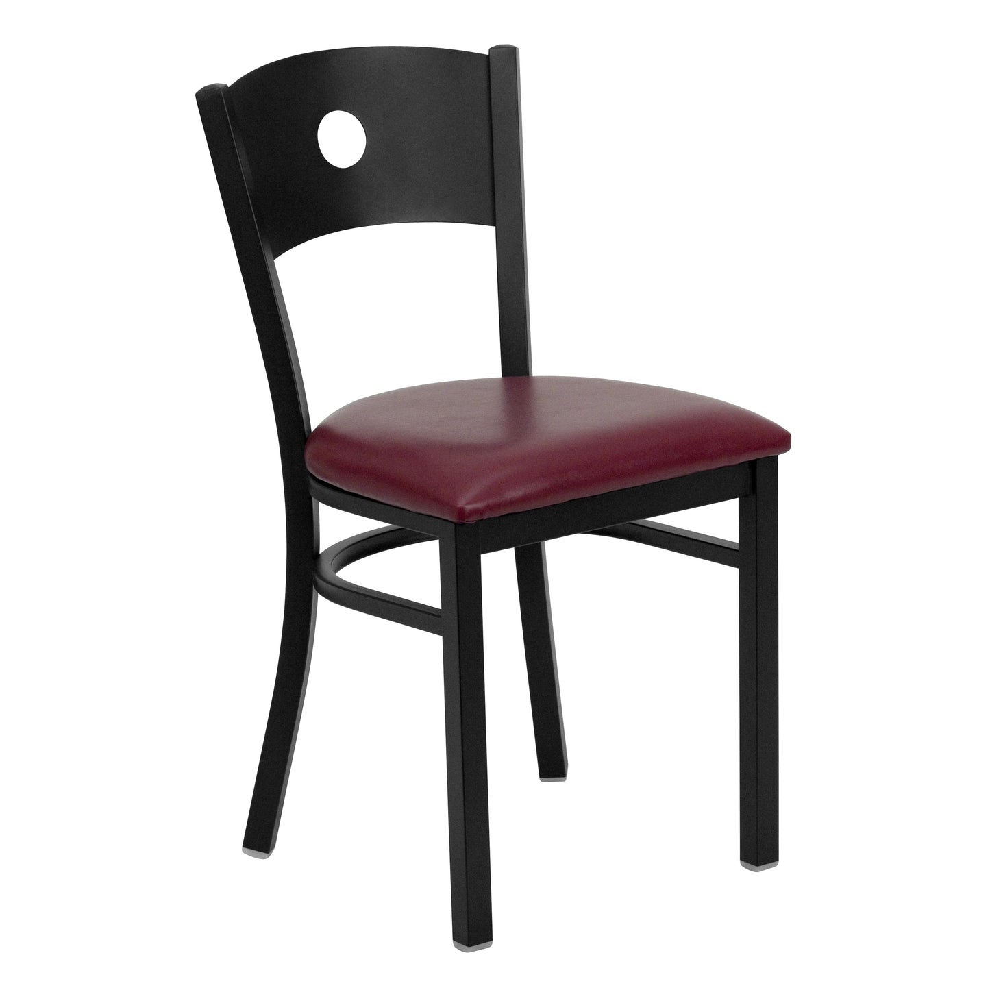 Black Circle Chair-Burg Seat XU-DG-60119-CIR-BURV-GG