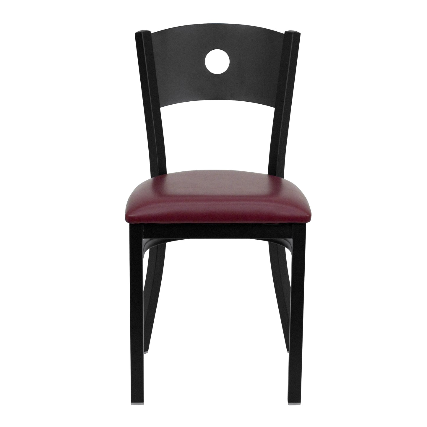 Black Circle Chair-Burg Seat XU-DG-60119-CIR-BURV-GG