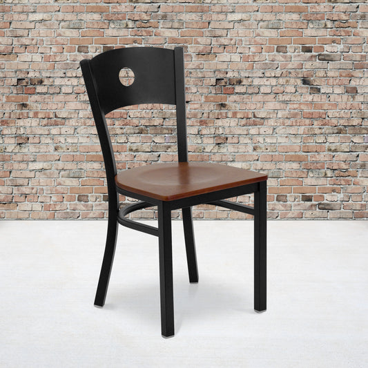 Black Circle Chair-Cherry Seat XU-DG-60119-CIR-CHYW-GG