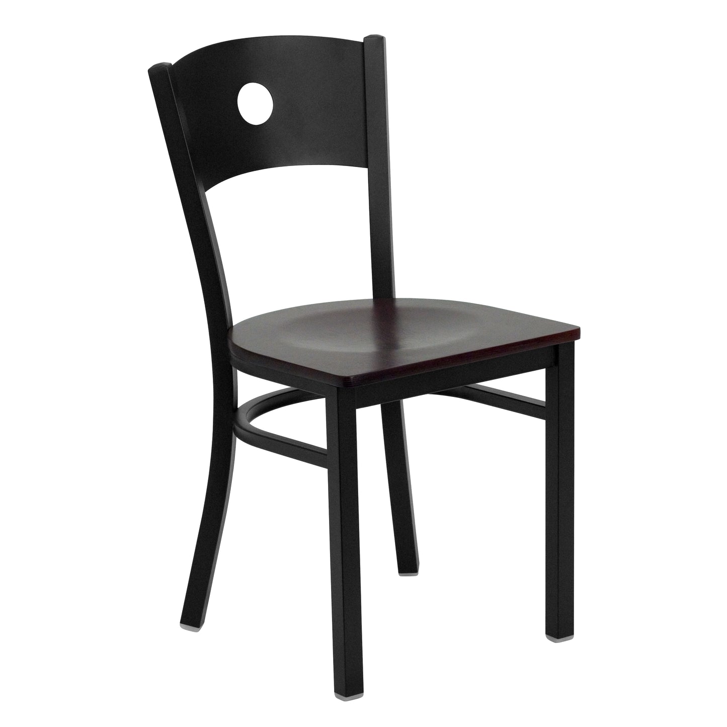 Black Circle Chair-Mah Seat XU-DG-60119-CIR-MAHW-GG