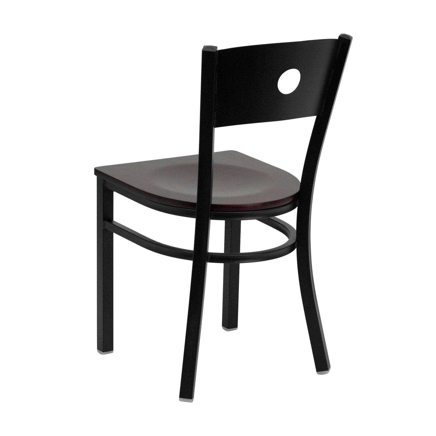 Black Circle Chair-Mah Seat XU-DG-60119-CIR-MAHW-GG