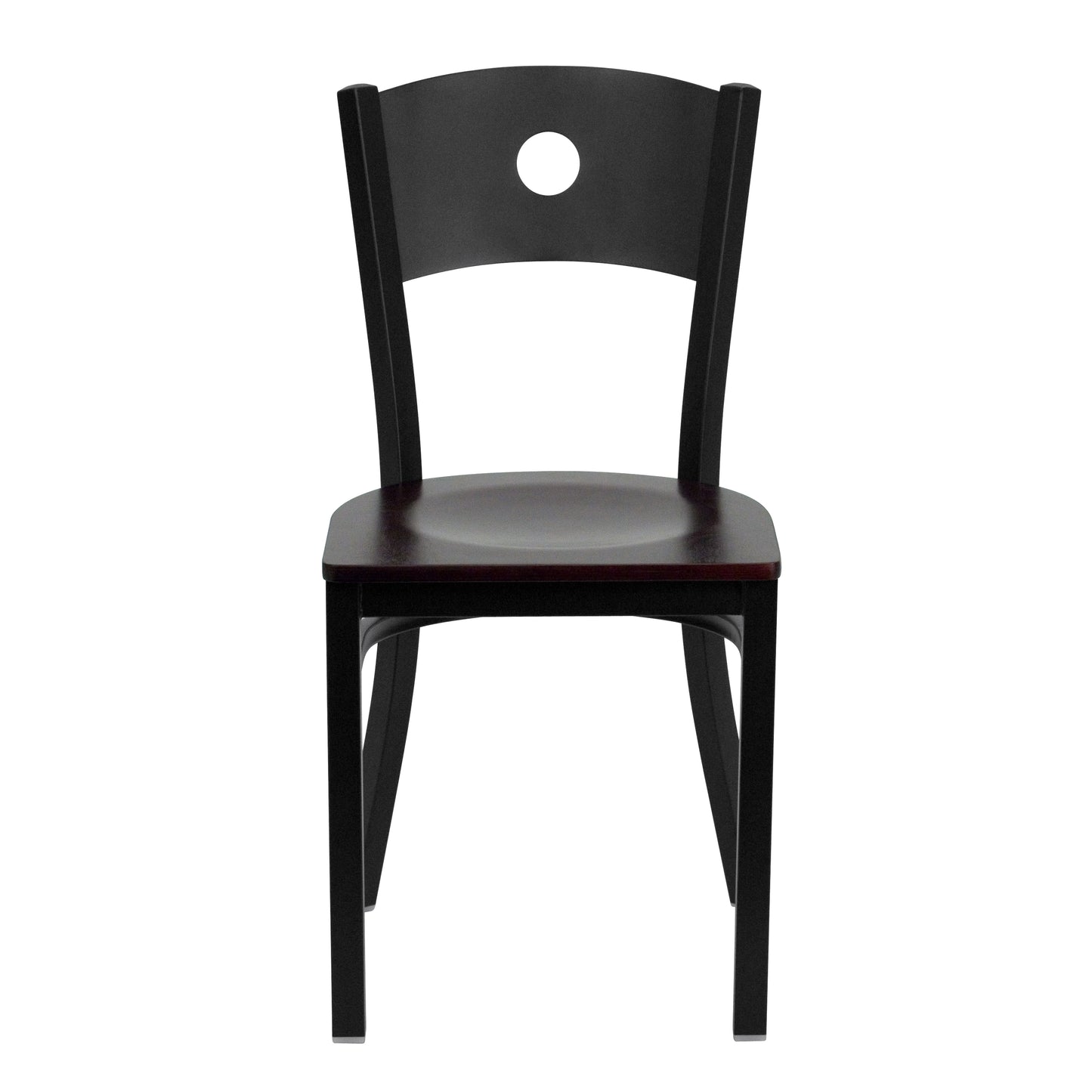 Black Circle Chair-Mah Seat XU-DG-60119-CIR-MAHW-GG