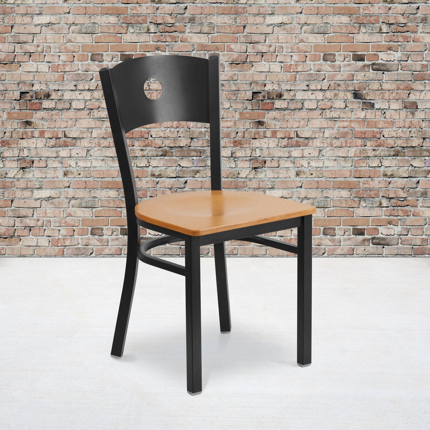 Black Circle Chair-Nat Seat XU-DG-60119-CIR-NATW-GG