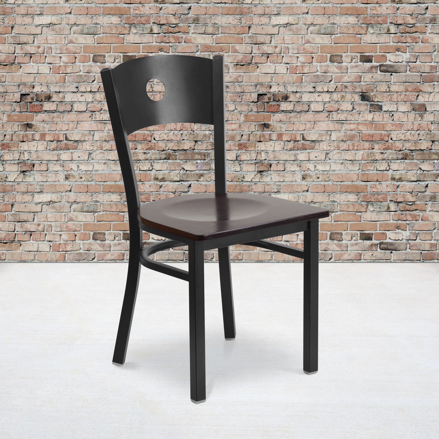 Black Circle Chair-Wal Seat XU-DG-60119-CIR-WALW-GG